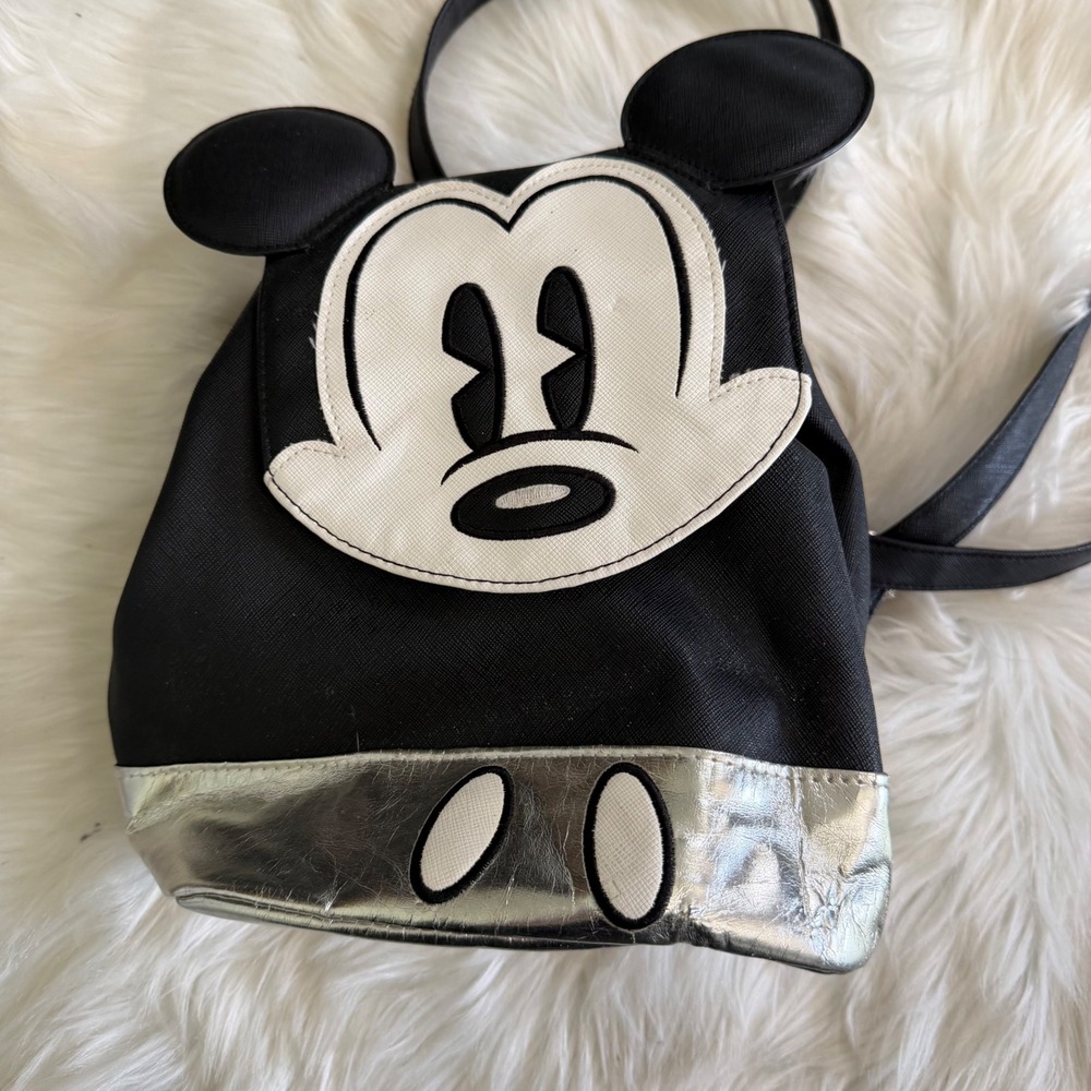 Disney Parks - Mickey Mouse Metallic Silver Mini Backpack